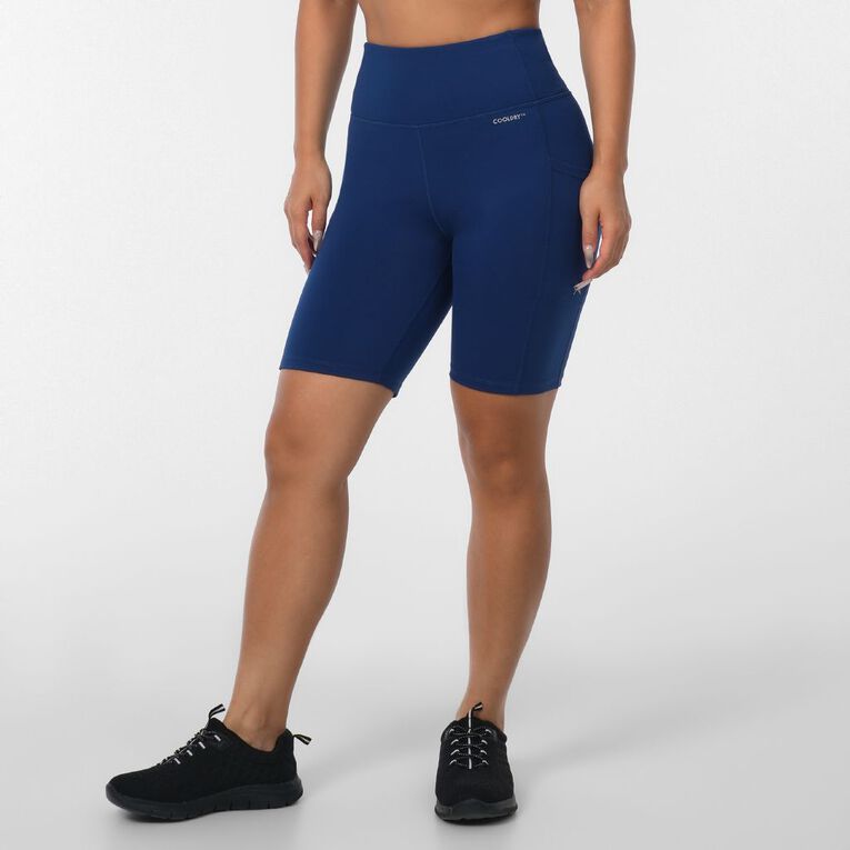 Active Intent Women's 8 Inch Pocket Bike Shorts, Blue Dark, hi-res
