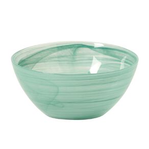 Living & Co Glass Salad Bowl Swirl Green