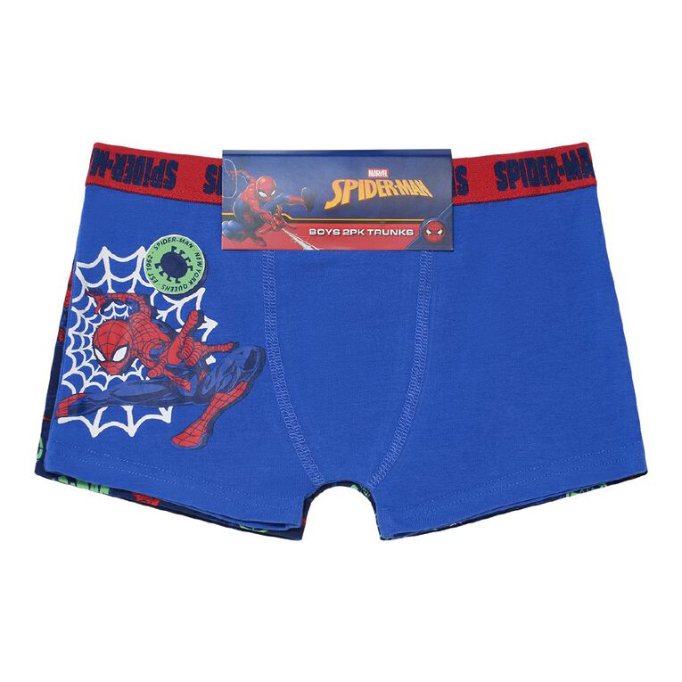 Spider-Man Boys' Trunks 2 Pack, Blue Mid, hi-res