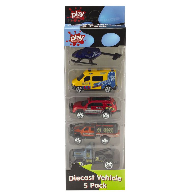 Play Studio Die-Cast Freewheel Car - 5 Piece Assorted, , hi-res