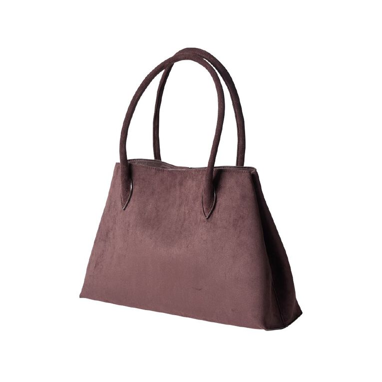 H&H Women's Faux Suede Tote Bag, Brown Dark, hi-res