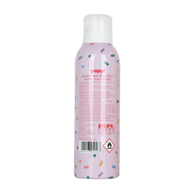 Poppi Foaming Body Wash Sprinkle Cupcake 230ml, , hi-res
