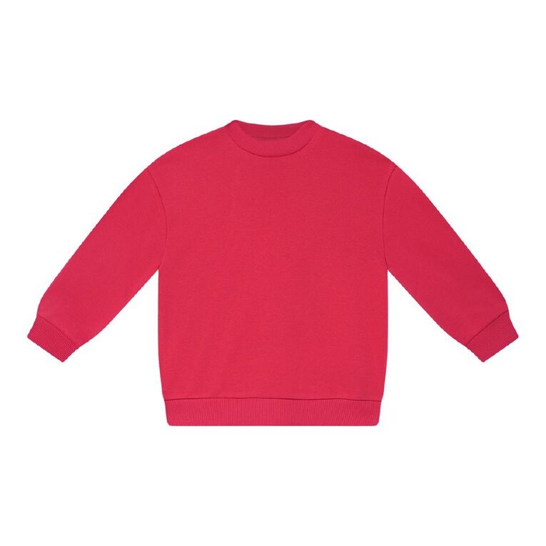 Young Original Plain Crew Sweat, Red Mid, hi-res
