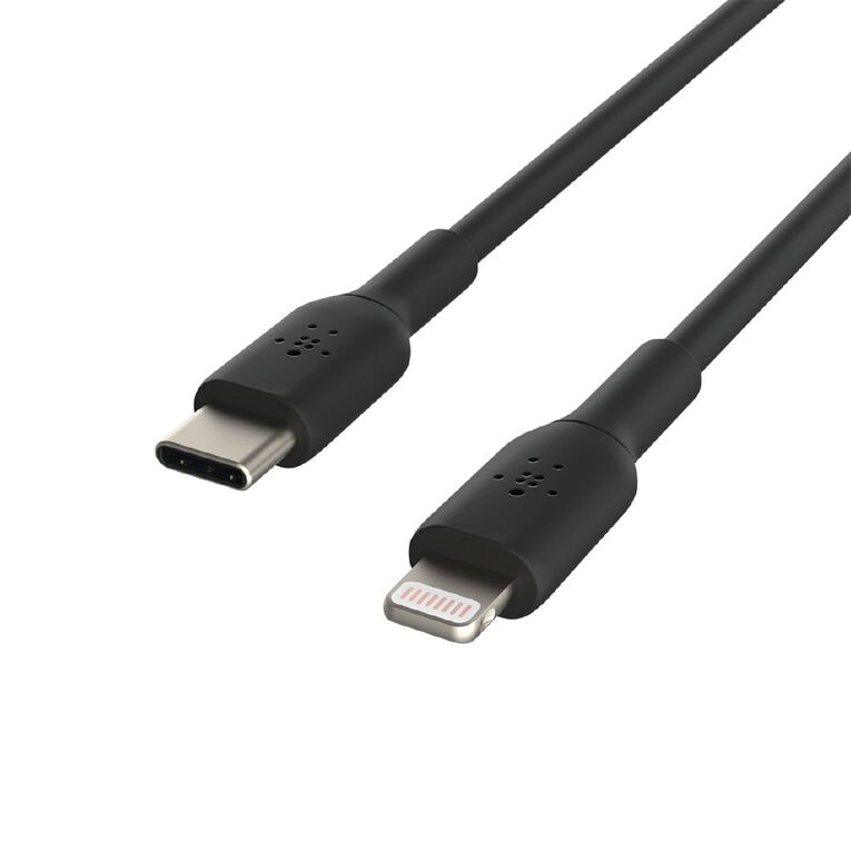Belkin BoostCharge USB-C to Lightning PVC Cable 1M Black, , hi-res