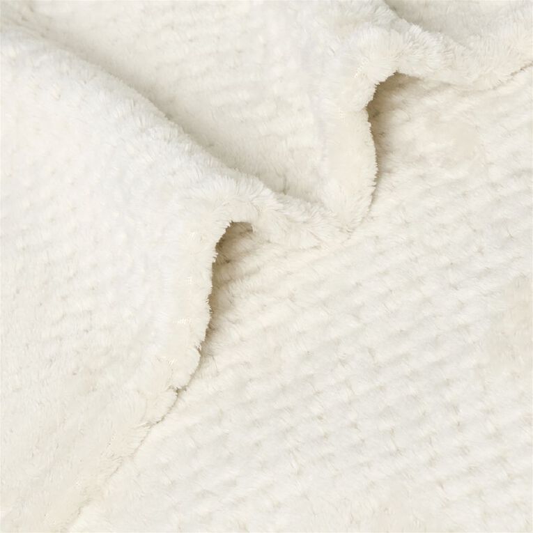 Living & Co Textured Boston Blanket Natural Queen, , hi-res