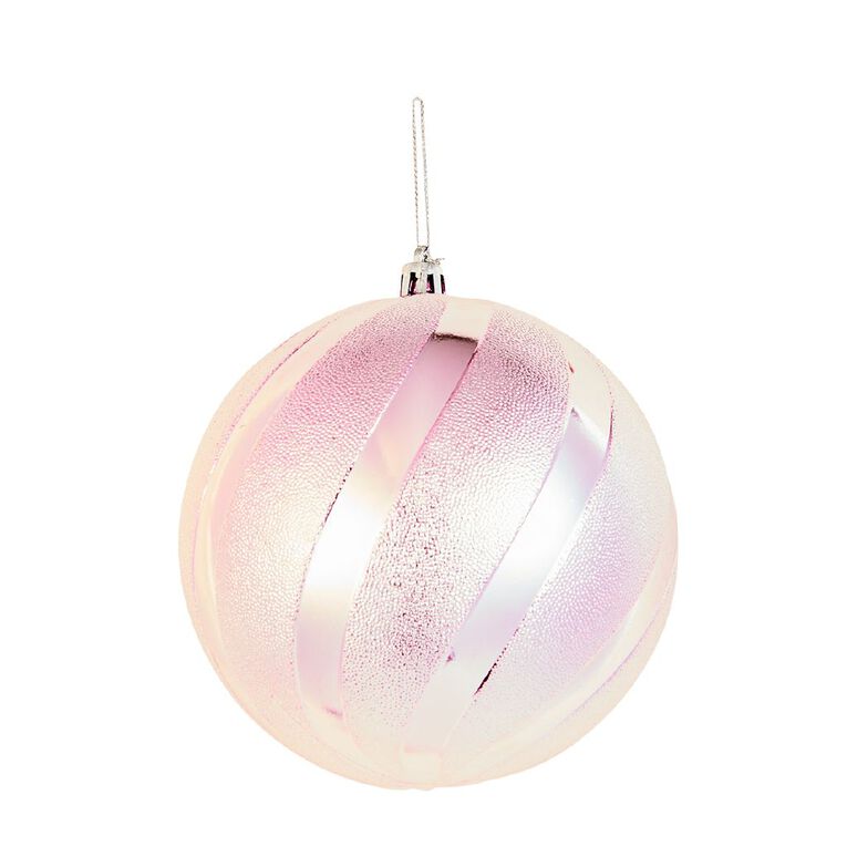 Wonderland Christmas Baubles 12cm Pink 6 Pack, , hi-res