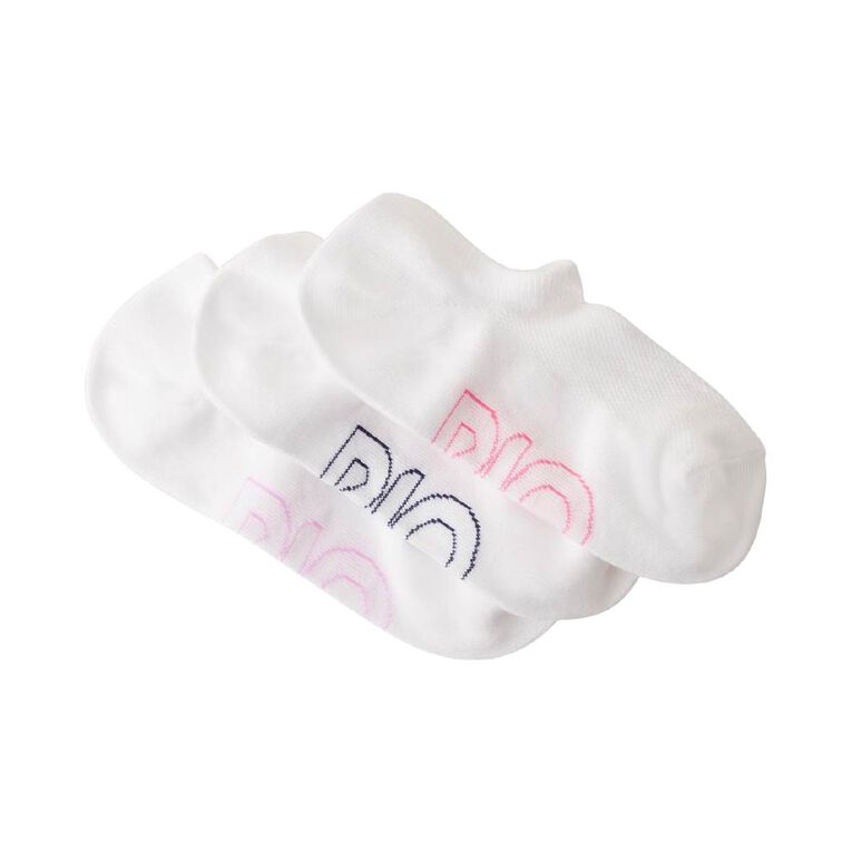 Rio Women's Active No Show Socks 3 Pack, White, hi-res