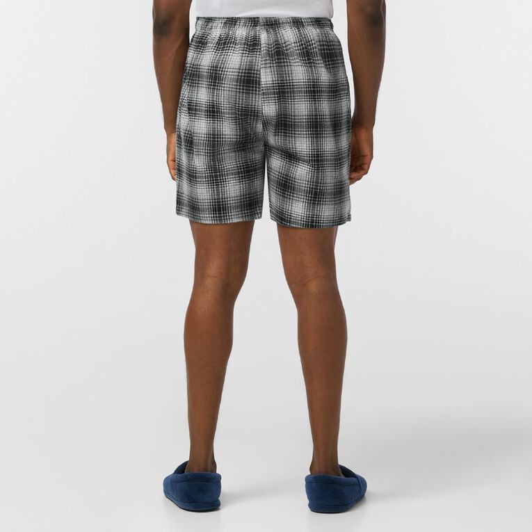 H&H Men's Flannel Pyjama Shorts, Grey Mid, hi-res