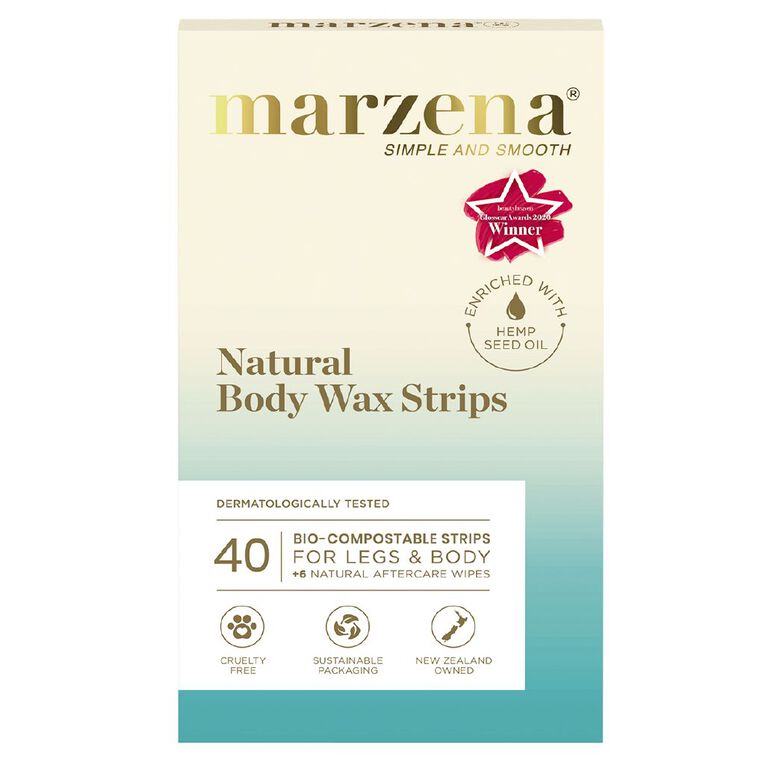 Marzena Natural Body Wax Strips 40 Pack The Warehouse