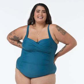H&H Women's Plus Size Shelf Bra Swimsuit