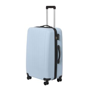 Living & Co 70cm Hard Textured Checked Suitcase Sky Blue