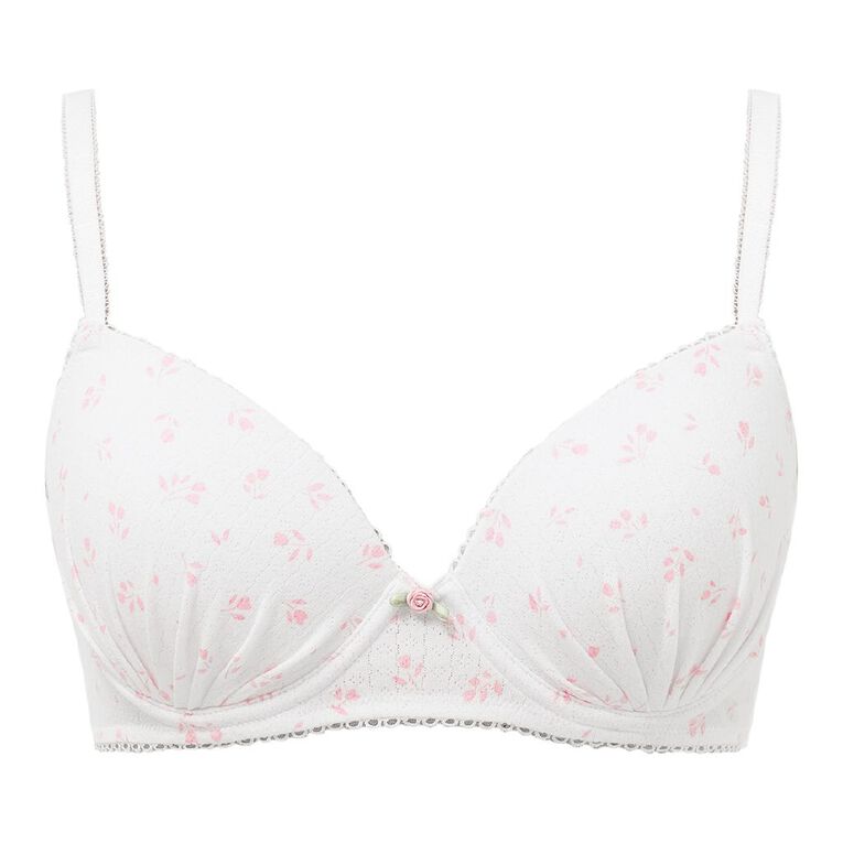 H&H Women's Pointelle Contour Bra, White, hi-res