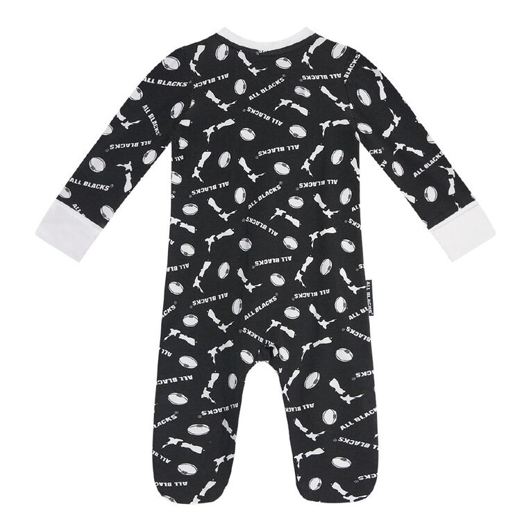 All Blacks Babies' 2 Way Zip All-in-One, Black, hi-res