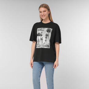 H&H Women's Short Sleeve Boyfriend Graphic Tee