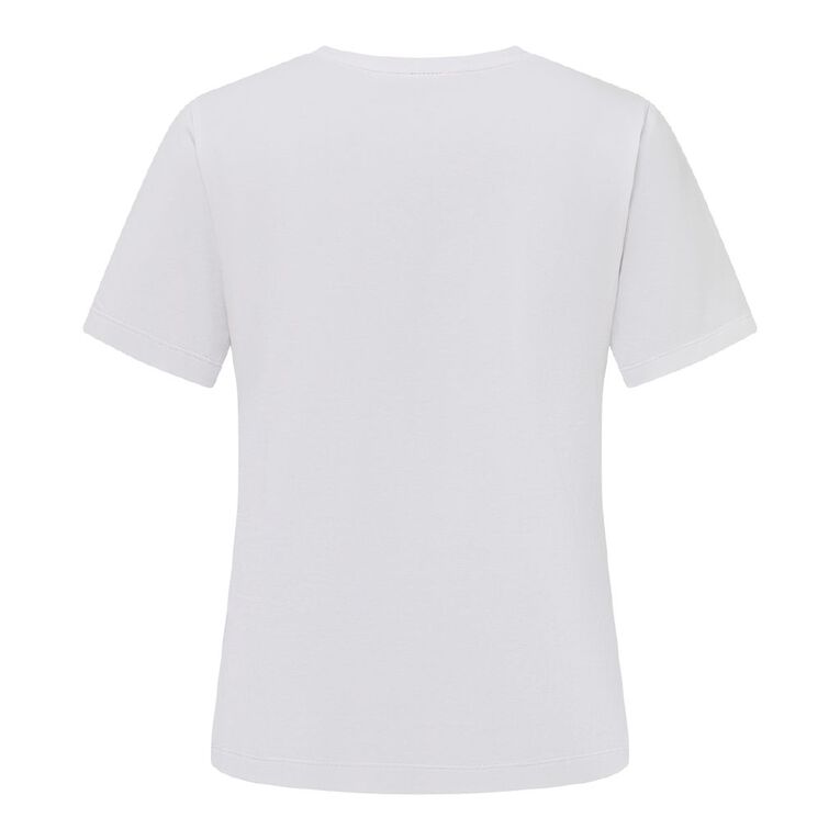 H&H Women's Button Tee, White, hi-res