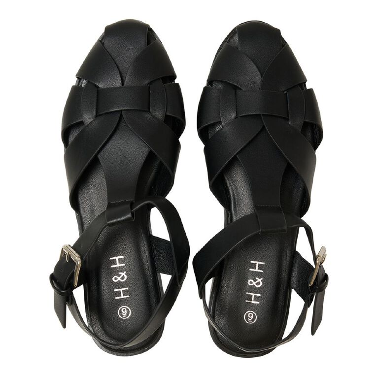 H&H Women's Fisherman Sandals, Black, hi-res