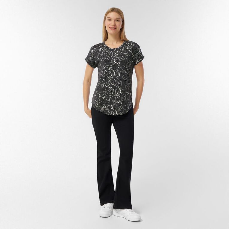 H&H Women's Short Sleeve Drape Viscose Tee, Black, hi-res