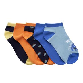 H&H Boys' Liner Jacquard Socks 5 Pack