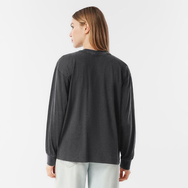 BRDRLESS Long Sleeve Boyfriend Graphic Tee, Black, hi-res
