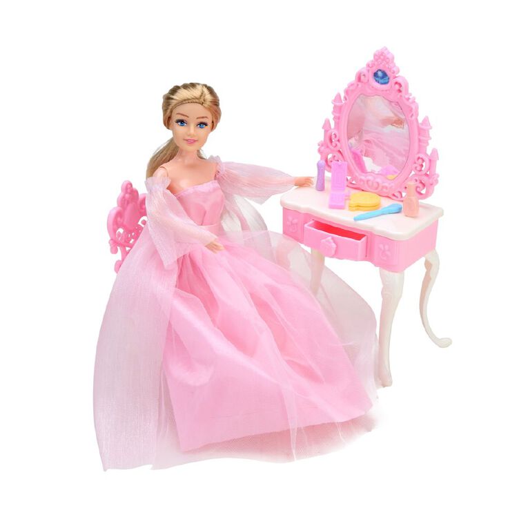 Fashion Doll With Vanity Set, , hi-res