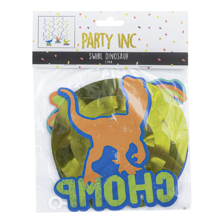 Party Inc Dinosaur Swirl 3 Pack, , hi-res