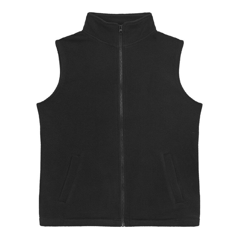 Young Original Microfibre Zip-Thru Vest, Black, hi-res