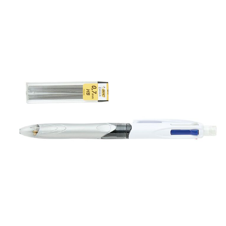 Bic 4 Colour 3+1 Ballpoint Pen Pencil Multi-Coloured, , hi-res