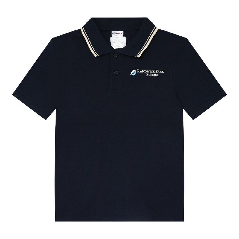 Schooltex Randwick Park Short Sleeve Polo With Embroidery, Navy, hi-res