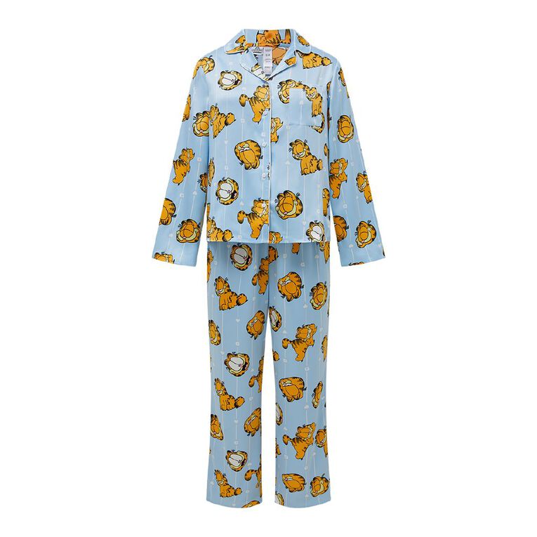 Garfield Women's Satin Pyjama Set, Blue Light, hi-res