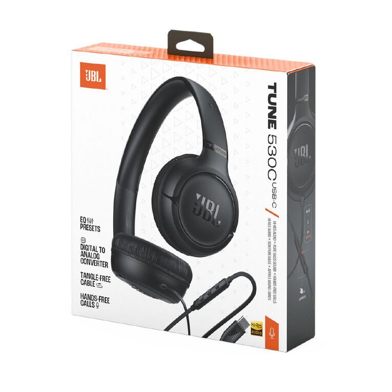 JBL JBL Tune 530 Wired USB-C On-Ear Headphones - Black, , hi-res