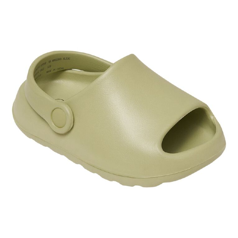 Young Original Junior Kids' Moulded Slides, Green, hi-res
