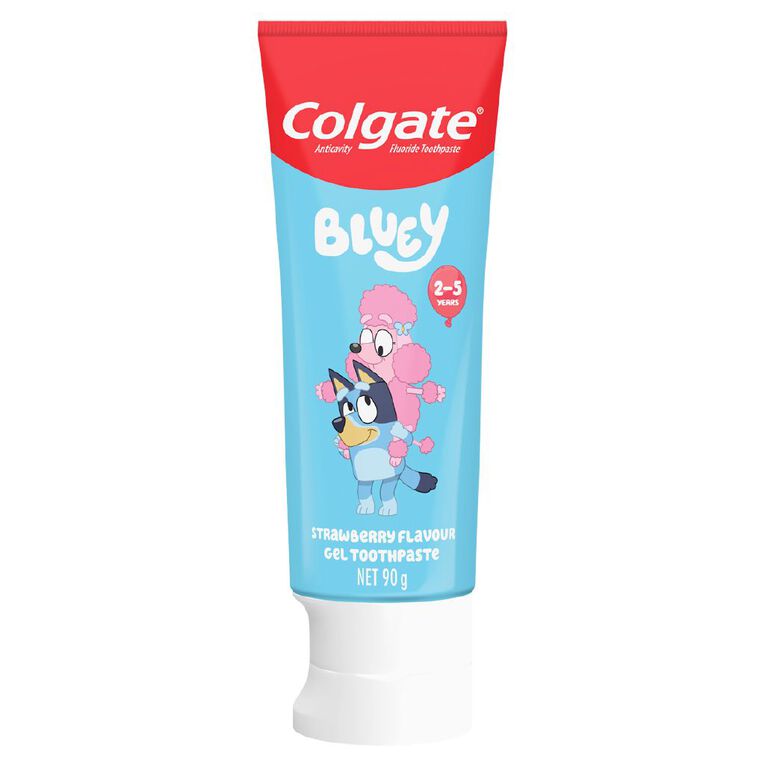 Colgate Kids' Junior Bluey Toothpaste Strawberry Gel 90g, , hi-res