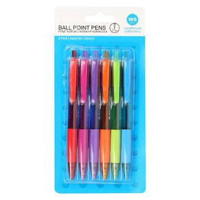 WS Retractable Ball Point Pens 6 Pack