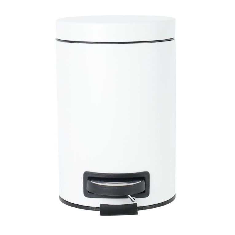 Living & Co Pedal Bin White 3L, , hi-res