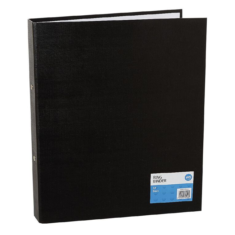 WS Ring Binder PVC Black A4, , hi-res