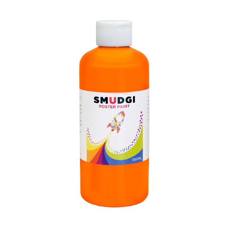 Jasart Smudgi Poster Paint Orange 500ml, , hi-res