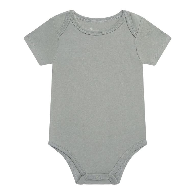 Young Original Babies' Short Sleeve Printed Bodysuit 3 Pack, Green Light, hi-res