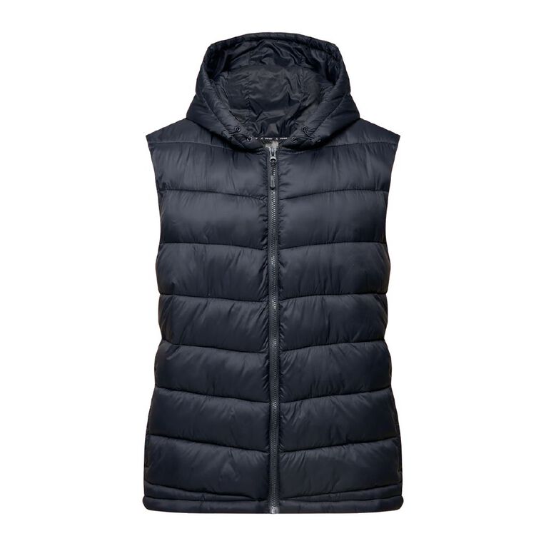 Active Intent Women's Curve Recycled Puffer Vest Black The Warehouse