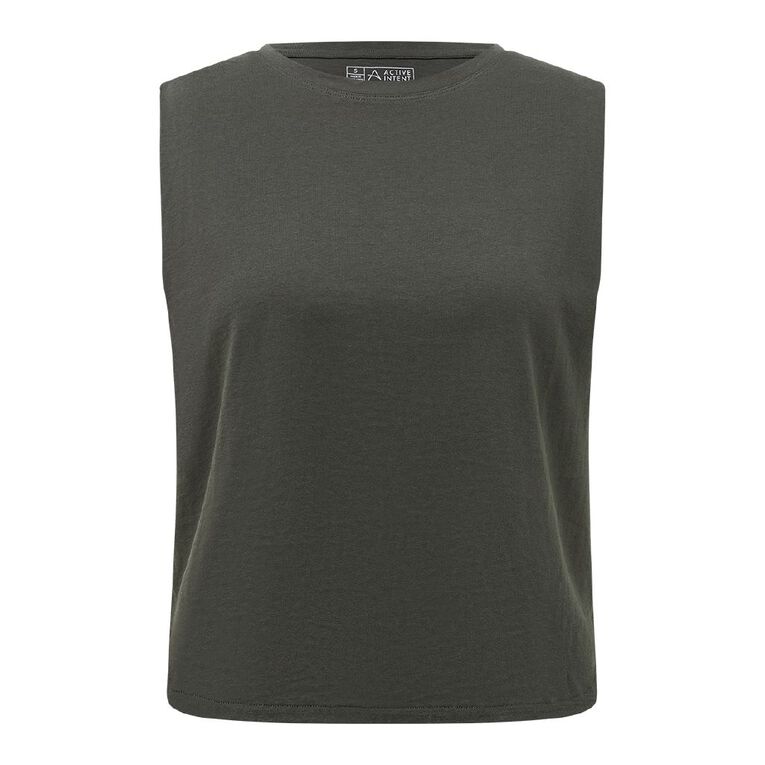 Active Intent Women's Cotton Tank, Grey Dark, hi-res