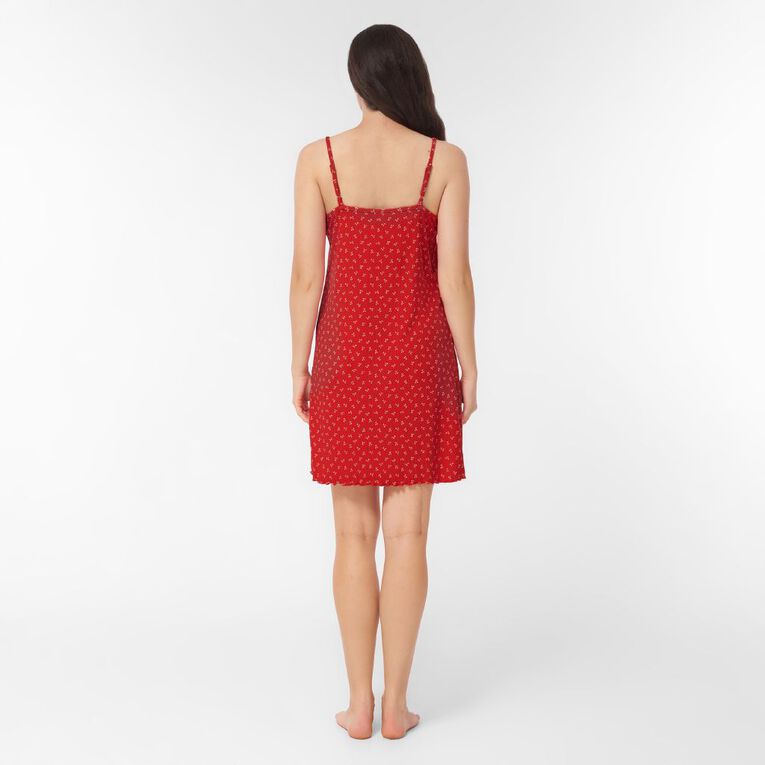 H&H Women's Pointelle Nightie, Red Mid, hi-res