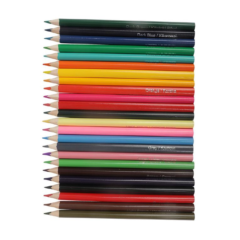 Kookie Te Reo Jumbo Coloured Pencils Multi-Coloured 24 Pack, , hi-res