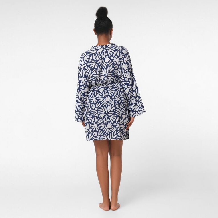 H&H Women's Woven Robe, Blue Dark, hi-res