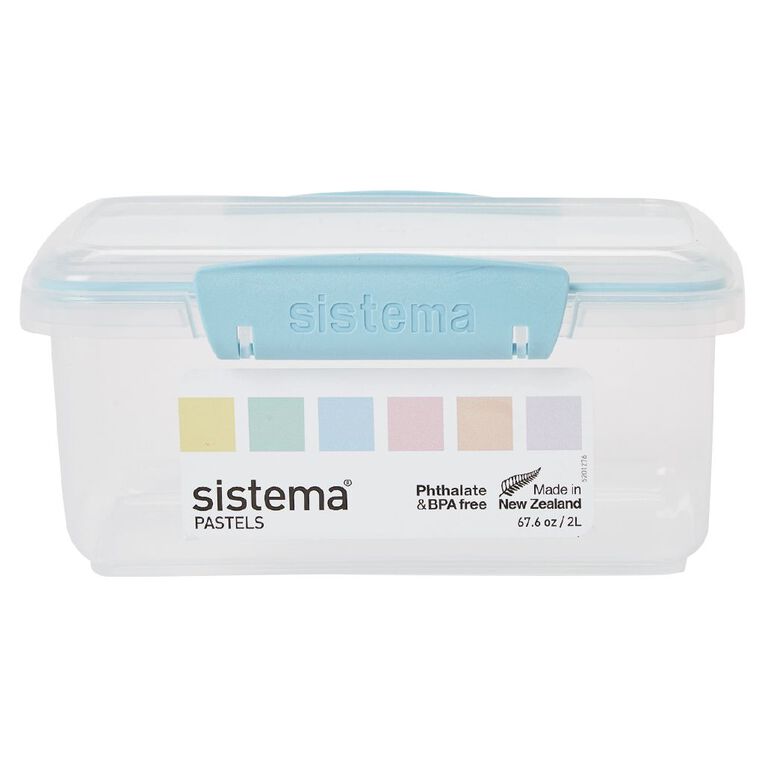 Sistema Klip It Pastels Rectangular Box assorted colours 1L, , hi-res
