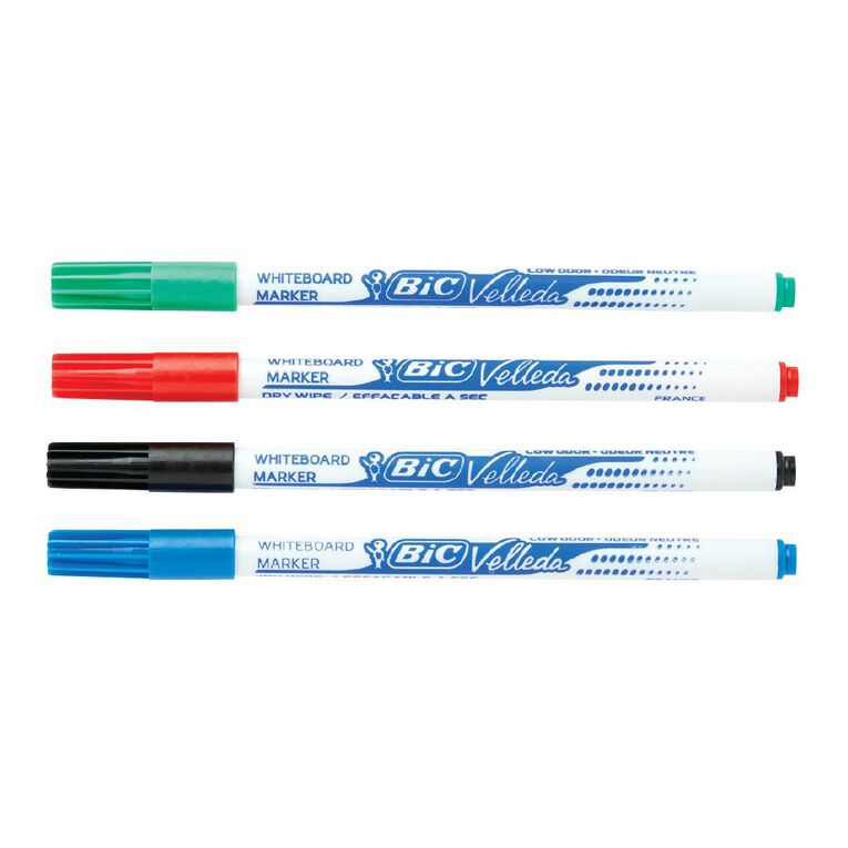 Bic Whiteboard Marker Fine Assorted 4 Pack, , hi-res