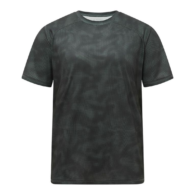 Active Intent Men's Grid Print Active Tee, Grey Dark, hi-res