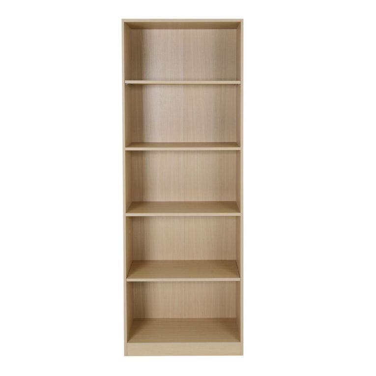 Living & Co Bookcase 5 Tier Oak, , hi-res