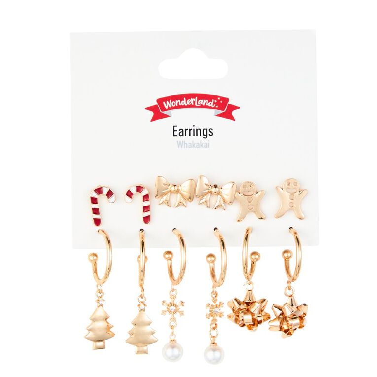 Wonderland Bow Stud/Hoop Earrings 6 Pack, , hi-res