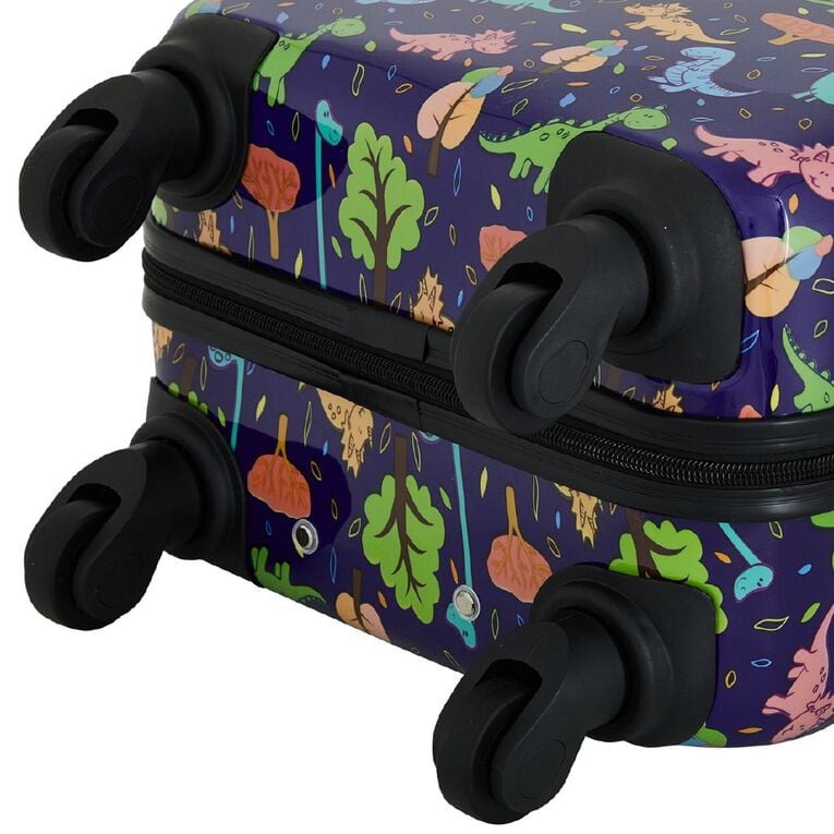 Travelers Club 5 Piece Luggage Set Dinosaur Blue, , hi-res