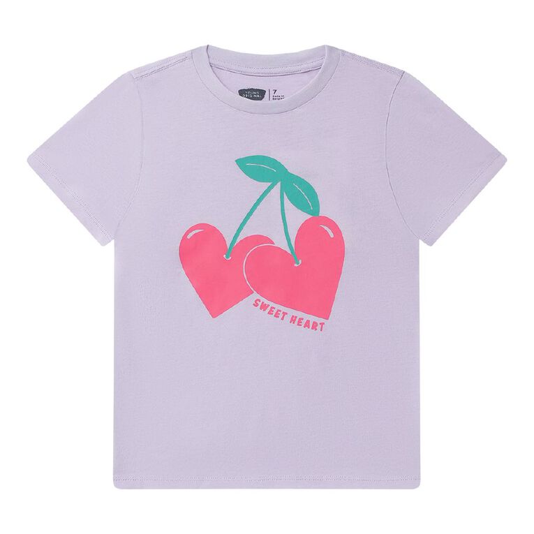 Young Original Short Sleeve Print Tee, Purple Light, hi-res