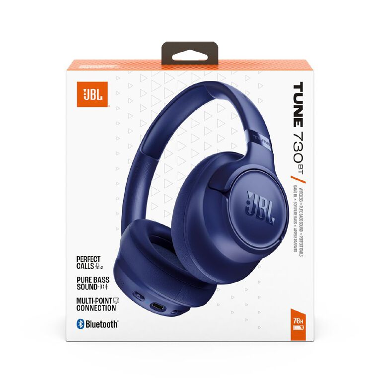 JBL JBL Tune 730BT Wireless Over-Ear Headphones - Blue, , hi-res